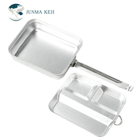 Ensemble de cuisine portable en aluminium 2 en 1, 3 compartiments, assiette à déjeuner pour le bureau, le sport, l'escalade, le camping en plein air