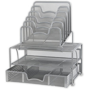 Wholesale Factory Price Metal Wire Mesh Desk Organizer 5 <strong>Stacking</strong> Sorter Sections Sliding <strong>Drawer</strong> Double Tiers for Living Room - Product Image 2