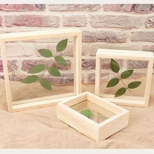 กรอบรูปไม้วินเทจสองด้านงานศิลปะแก้วกดดอกไม้แสดงกรอบกล่องเงา (6 "x 6") - Product Image 3