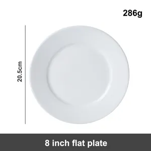 Plate Manufacturers Customized Wedding Hotel White Porcelain Flat 10.5 Inch Plate Ceramic Round Chargers Plate Dinner Decorative