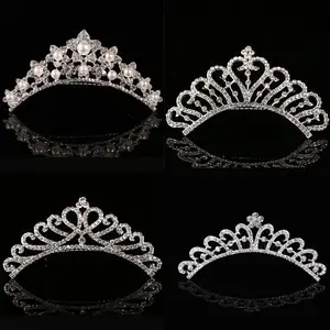 Fashion Wedding Accessories Headbands Hair Accessories Luxury Alloy Rhinestone Wedding Crown Tiara For Women