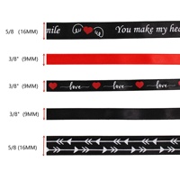 Cintas de Grosgrain Impresas con Diseño de San Valentín, Hechas en Fábricas Chinas, Personalizadas con Corazón