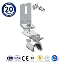 Support de fixation solaire réglable sans perçage pour toiture métallique, type Kliplock, pour système solaire photovoltaïque sur toiture industrielle en tôle