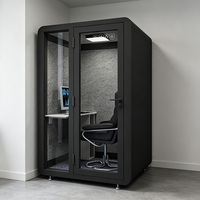 Cabine de diffusion en direct insonorisée, Pod de bureau, Cabine d'étude acoustique, Cabine anti-bruit avec ventilation et LED, Certifiée CE, Personnalisable, Pour hôtel et villa individuelle