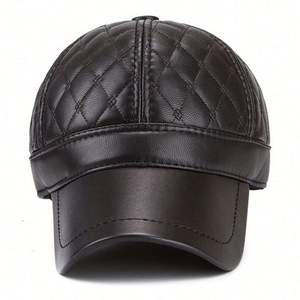 Casquette de baseball en cuir pour homme, décontractée, d'extérieur, pour l'hiver, vente en gros d'usine - Product Image 6