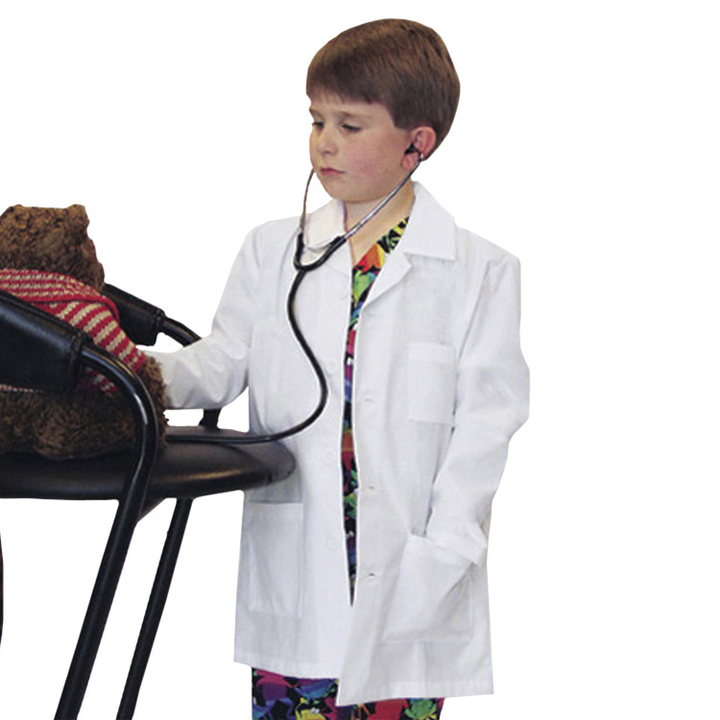 Blouse De Laboratoire Enfant Unisexe - Coton/polyester, Manches Longues - 3 Poches - Pour Déguisement Docteur, Jeux De Rôle, école