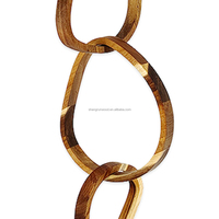 Shangrun ornements surdimensionnés décor de maillon de chaîne en bois noeud en bois rustique chaîne décorative 6 liens décor de maillon de chaîne en bois