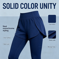 Legging de sport taille haute pour femme avec jupe superposée, idéal pour le yoga, la gym, le quotidien et les loisirs, pantalon long décontracté
