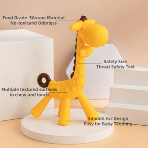 Juguetes para Calmar a Bebés, Juguetes de Dentición de Silicona de Grado Alimenticio, Jirafa de Dibujos Animados para la Dentición - Product Image 2