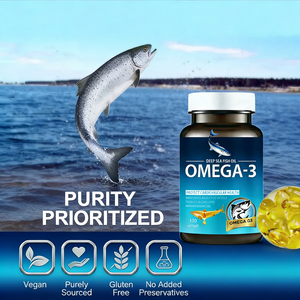 Kapsul Minyak Ikan Halal untuk Dewasa Omega-3 1000mg Suplemen Diet Alami Pendukung Imunitas Energi 120 Kapsul untuk Pria - Product Image 2