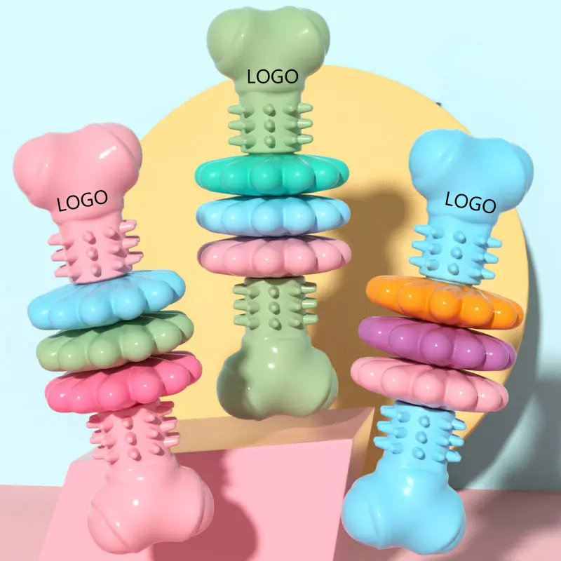 Individuelles Zahnreinigungs-Spielzeug aus Kautschuk für Hunde unverwüstlich Schlussverkauf Haustier-Kauspielzeug Hunde Knochen