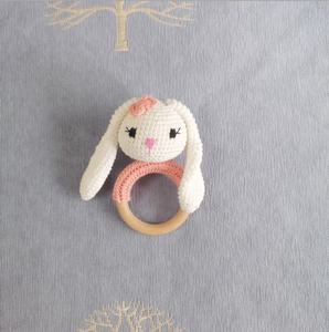 Juguete de Peluche Hecho a Mano al por Mayor, Sonajero de Animales de Amigurumi de <span class=keywords><strong>Madera</strong></span> y Algodón Orgánico, Mordedores de Ganchillo para la Dentición - Product Image 4