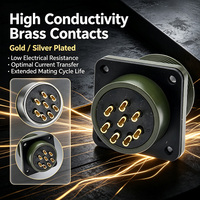 Connecteur circulaire industriel 6P 6 broches, montage sur bride, adaptateur de prise d'alimentation, contact en laiton, coque métallique robuste, étanche IP67
