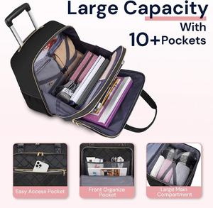 Bolsa de ordenador portátil rodante impermeable de gran capacidad de fábrica BSCI con patrón de letras para Unisex - Product Image 2