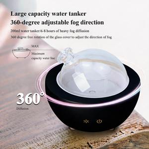 200ML Elektrikli Cam ve Ahşap Ultrasonik Esansiyel Yağ Difüzörü, Hava Buharlı Aroma LED Aydınlatmalı Masaüstü Cihazı, Ev Ofis Yoga Spa için - Product Image 4