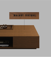 Table Basse Vintage 2023 en Noyer, Meuble de Salon, Table Basse en Bois Massif avec Grand Espace et Fonctions Multiples