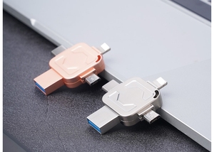 محرك أقراص القلم Usb2.0 مع صندوق 64 جيجابايت ، جيجابايت ، جيجابايت ، ذاكرة مجانية ، شعار مخصص يو القرص لهدايا الزفاف 3in1 4in1 OTG - Product Image 4
