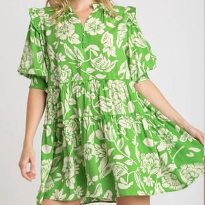 Vestido Mini Multicapa con Estampado Boho de Diseño Personalizado, Vestido Informal de Rayón Transpirable de Alta Calidad - Product Image 4