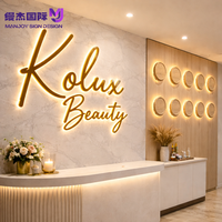 Enseigne murale LED 3D personnalisable en acier inoxydable, étanche IP65, contrôle par télécommande/application, options multicolores pour usage commercial/extérieur