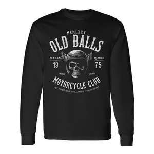 Camiseta de manga larga Old Balls Motorcycle Club, regalo de 50 cumpleaños para hombre, diseño vintage de 1975 - Product Image 1