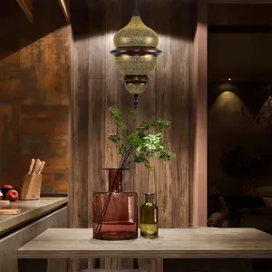 태국 스타일 이국적인 펜던트 램프 철 중공 홈 장식 조명 식당 거실 바 복도 커피 숍 샹들리에