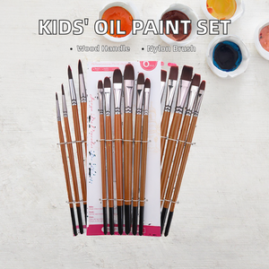 Ensemble complet d'outils de peinture à l'huile et à l'<span class=keywords><strong>aquarelle</strong></span> pour enfants professionnels, <span class=keywords><strong>pinceaux</strong></span> en poils de nylon - Product Image 3