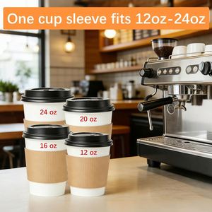 ปลอกแก้วกาแฟแบบใช้แล้วทิ้ง พิมพ์โลโก้ได้ ปี 2026 สำหรับร้านกาแฟ  แบบขายส่ง  ปลอกแก้วกระดาษแข็งแบบกำหนดเองได้ - Product Image 2