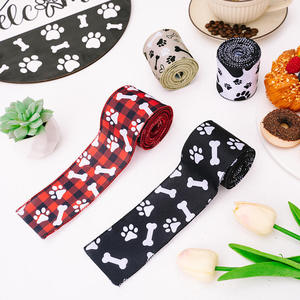 Атласная лента с принтом лап - Product Image 2