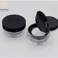 Emballage plastique portable personnalisé 10g pour poudre libre, poudre fixante, avec compartiments divisés en maille élastique, modèle cosmétique