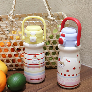 Thermos portable pour enfants de 520 ml, intérieur SUS316L, extérieur en acier inoxydable, couvercle en PP, bec en silicone, bouteille d'eau portable pour bébé - Product Image 4