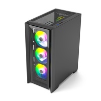Boîtier PC Tour JNP-C104 avec deux panneaux en verre T/G, pour jeux ATX/M-ATX/ITX, boîtier d'ordinateur de jeu de taille moyenne