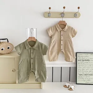 Tutina Estiva Casual con Tasche per Neonati e Bambini, <span class=keywords><strong>100</strong></span>% Cotone, Personalizzabile ODM - Product Image 1