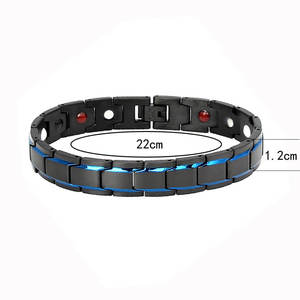 Pulsera Magnética de Acero de Titanio para Hombre, Terapia de Energía, Oro de 24K, 4 en 1, Elementos Bio Magnéticos, Pulsera Magnética para el Alivio del Dolor - Product Image 4