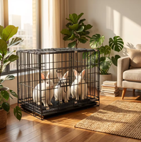 Plateau pliable en métal et plastique massif OEM personnalisé pour lapins, maille serrée de 2 cm, usage intérieur/extérieur, pour petites et grandes cages à lapins