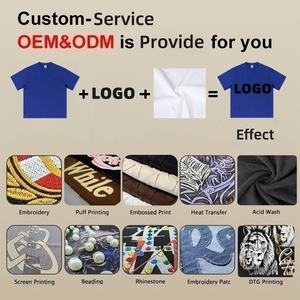 เสื้อยืดสไตล์สตรีทแวร์วินเทจแบบสั่งทำ OEM/ODM ประดับคริสตัล ผู้ชาย ไซส์ใหญ่ ผ้าหนา 100% ผ้าฝ้าย เสื้อยืดเปล่า ผู้จัดจำหน่ายยอดนิยม - Product Image 3