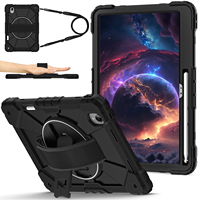 Étui de protection 3-en-1 pour Lenovo Idea Tab Pro Gen 2 TB390 Xiaoxin Pro 13 Pro GT 13 avec support rotatif à 360°, bandoulière et porte-stylo bicolore