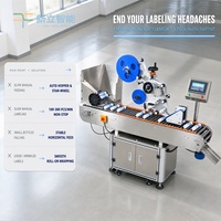 Machine d'étiquetage automatique horizontale pour ampoules, flacons et petits cylindres ronds, avec trémie et roue d'alimentation