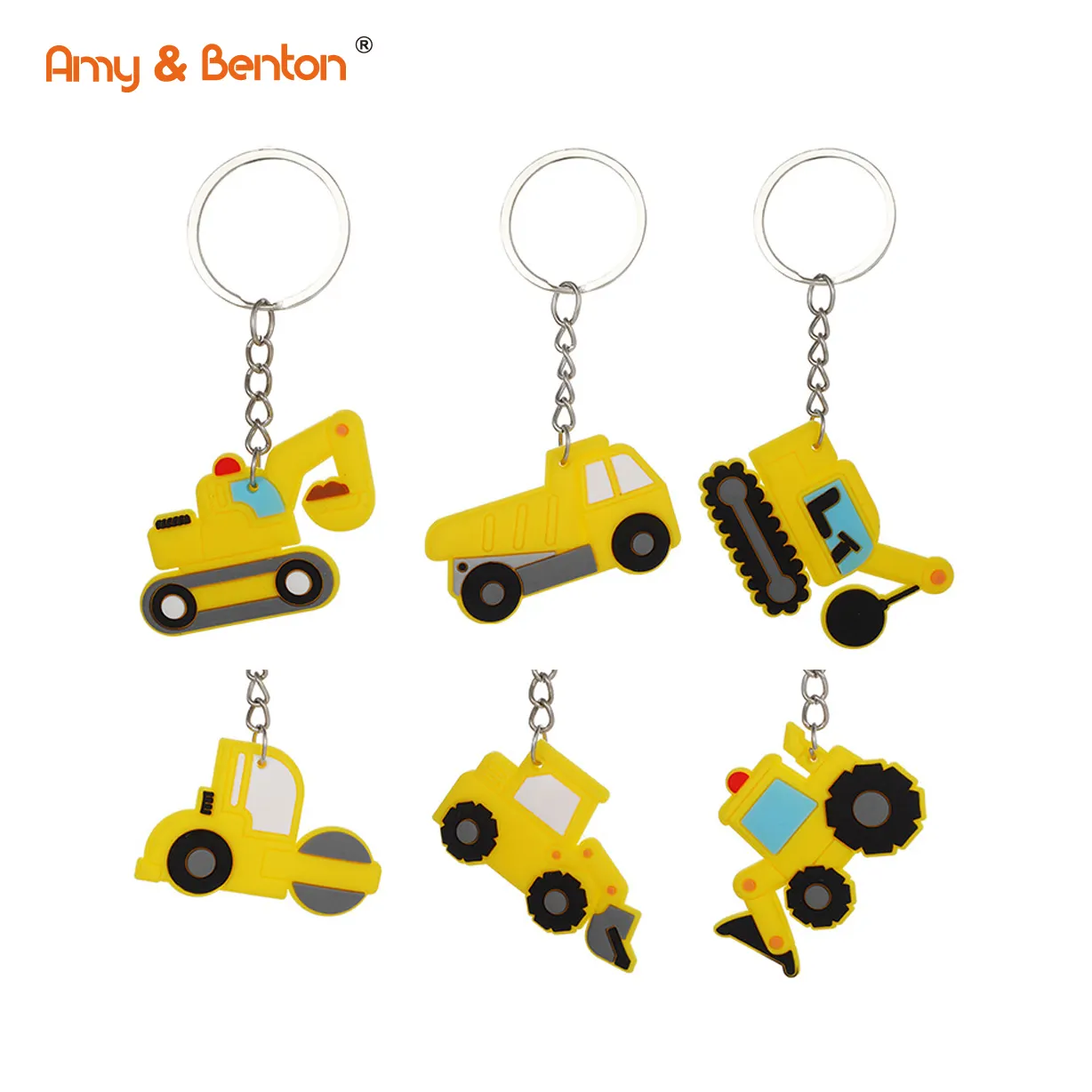 Cheap Construction Party Favors Construction Key Chains for Classroom Exchange Gift Birthday Party Favor Supplies