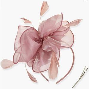 Adornos para el cabello de gasa de red para novia, <span class=keywords><strong>tocados</strong></span> de plumas de Jockey Club, sombrero de Derby de Kentucky, sombreros de boda para iglesia, tocado de fiesta para mujer - Product Image 2