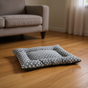 Set di 3 Tappetini per Cani in Velluto di Cotone Jacquard a Pois, Lettini per Animali Domestici Grigi - Product Image 3