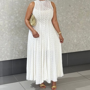 Vestidos Blancos de Encaje Ajustados sin Mangas con Cuello Redondo Elegantes para Mujer, Nueva Llegada, Moda - Product Image 2