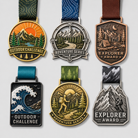 Médailles personnalisées en alliage de zinc 3D pour les aventures en plein air, la randonnée, le marathon en montagne, la course à pied, avec ruban imprimé