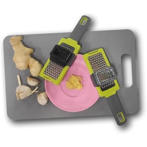 Vegetable Grater and <b>Garlic</b> <b>Chopper</b> Light Green Slicer Multi Functional Kitchen Tool for Slicing and Mashing Fruit and Vegetable - Product Image 4
