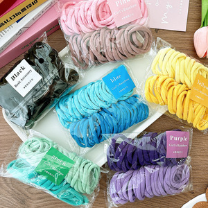 Hotselling elegante haarbandjes in snoepkleuren, 50 stuks/set, hoogwaardige elastische nylon <span class=keywords><strong>scrunchies</strong></span>, naadloze en zoete stijl haarbandjes - Product Image 3