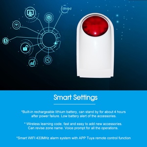 Tuya WiFi Sirenen alarmsystem mit Blitzlicht 120dB Bewegungs erkennung 10m Reichweite ABS-Material - Product Image 6