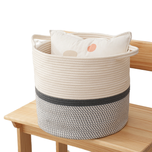 Cesta de Regalo Navideña Personalizada, Diseño Plegable Moderno, Contenedor de Almacenamiento de Tela Tejida a Mano para Libros y Revistas, Círculo de Cuerda de Algodón - Product Image 1
