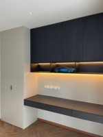 Bureau flottant mural HAIYUE avec étagère, mobilier de bureau à domicile gain de place
