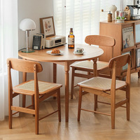 Chaise en osier pour manger Cadre en bois naturel avec coussin en rotin creux Arts and Craft Accent Chair