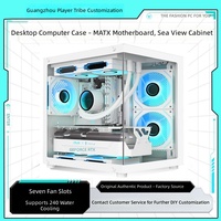 Boîtier vertical en alliage d'aluminium avec vue sur l'océan, sans pilier, entièrement transparent, pour carte mère MicroATX, refroidissement par eau 240, mini-format