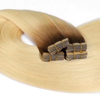 Extensions de cheveux naturels Remy de haute qualité, à base d'un seul donneur européen, avec bandes adhésives